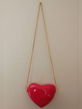 Women's Red Heart Crossbody Bag -